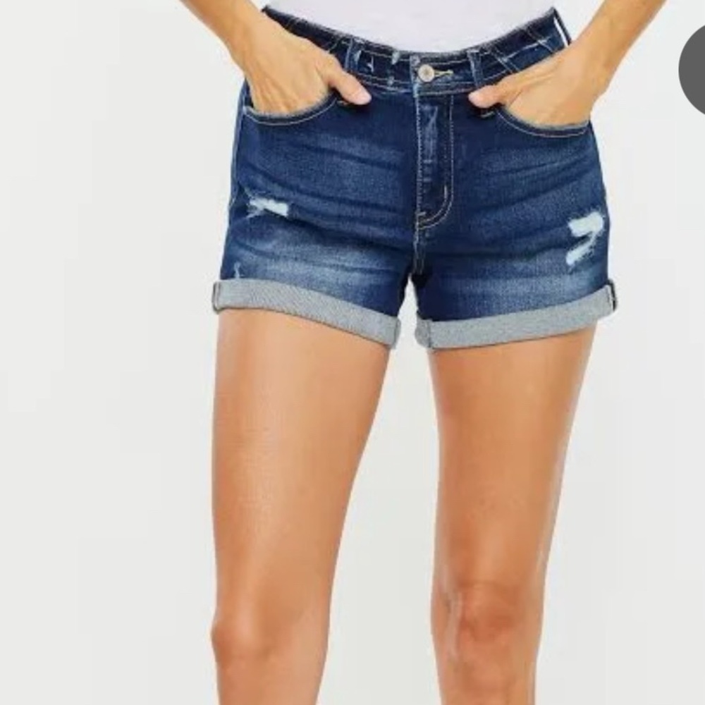 KanCan Blue Jean Shorts Classic Cuffed Design